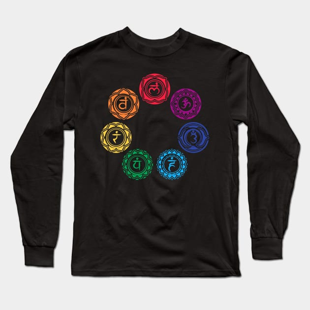 Chakra Symbols sacral chakra third eye meditation Long Sleeve T-Shirt by sBag-Designs